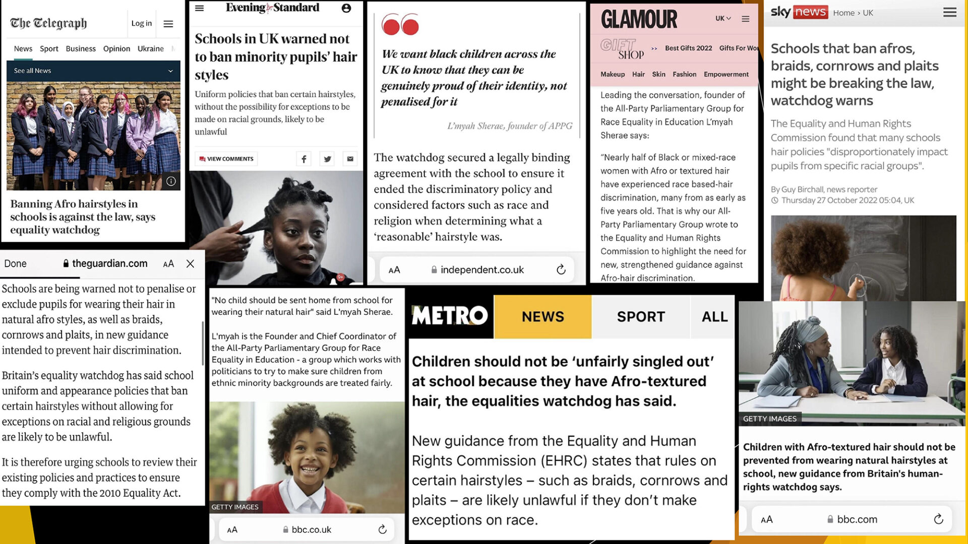 Afro hair discrimination campaign media